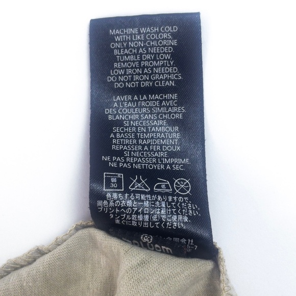 Volcom 3/4 Short Sleeve Unisex Navy & Tan Oversized Tee Women's Size Medium - Picture 4 of 6